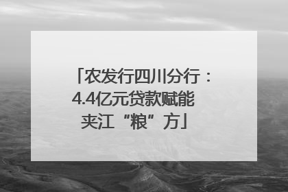 农发行四川分行：4.4亿元贷款赋能夹江“粮”方