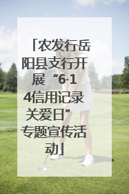 农发行岳阳县支行开展“6·14信用记录关爱日” 专题宣传活动