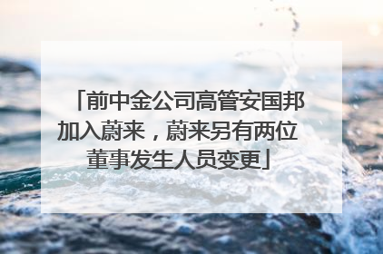 前中金公司高管安国邦加入蔚来，蔚来另有两位董事发生人员变更