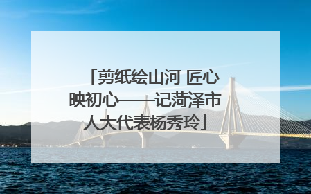 剪纸绘山河 匠心映初心——记菏泽市人大代表杨秀玲