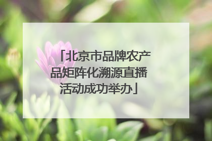 北京市品牌农产品矩阵化溯源直播活动成功举办