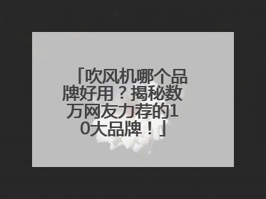 吹风机哪个品牌好用？揭秘数万网友力荐的10大品牌！