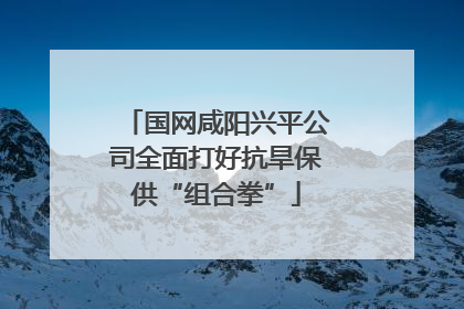 国网咸阳兴平公司全面打好抗旱保供“组合拳”