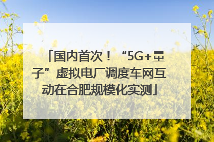 国内首次！“5G+量子”虚拟电厂调度车网互动在合肥规模化实测