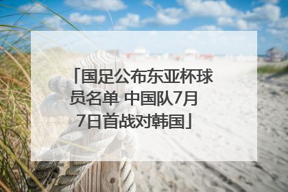 国足公布东亚杯球员名单 中国队7月7日首战对韩国