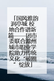 国风雅韵润亭城 校地合作谱新篇——团市委联合滁州城市职业学院助力传统文化“破圈”绽放