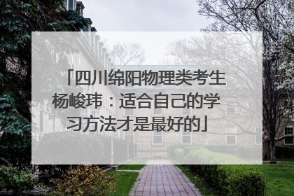 四川绵阳物理类考生杨峻玮：适合自己的学习方法才是最好的