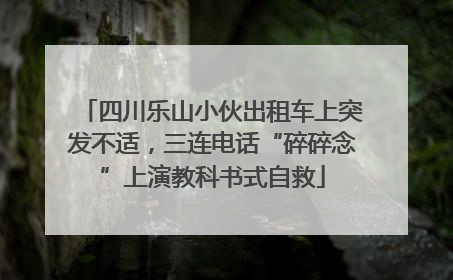 四川乐山小伙出租车上突发不适，三连电话“碎碎念”上演教科书式自救