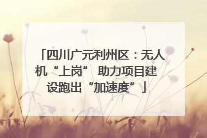 四川广元利州区：无人机“上岗” 助力项目建设跑出“加速度”