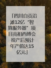 四川自贡沿滩12亿“智算服务器”项目亮相西博会 投产后预计年产值达15亿元