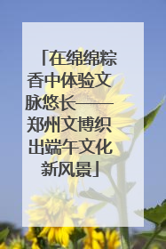 在绵绵粽香中体验文脉悠长——郑州文博织出端午文化新风景