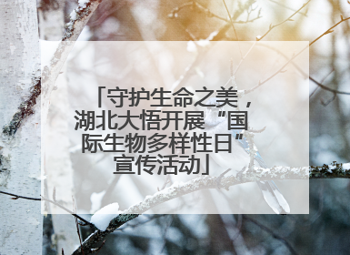 守护生命之美，湖北大悟开展“国际生物多样性日”宣传活动
