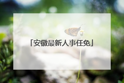 安徽最新人事任免