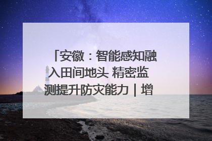 安徽：智能感知融入田间地头 精密监测提升防灾能力｜增发国债气象项目落地见效系列报道