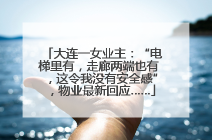 大连一女业主：“电梯里有，走廊两端也有，这令我没有安全感”，物业最新回应……
