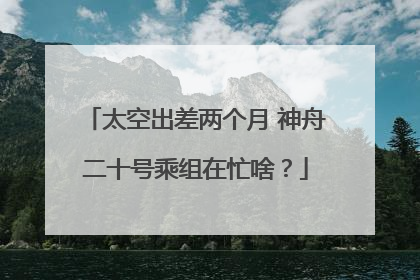 太空出差两个月 神舟二十号乘组在忙啥？