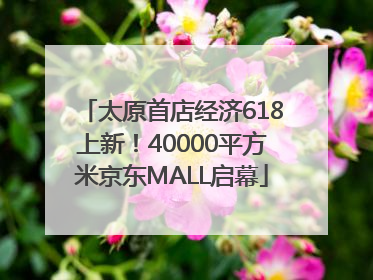 太原首店经济618上新！40000平方米京东MALL启幕