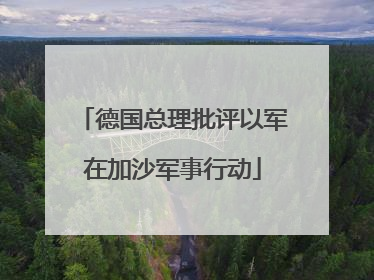 德国总理批评以军在加沙军事行动