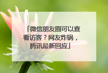 微信朋友圈可以查看访客？网友炸锅，腾讯最新回应