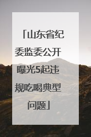 山东省纪委监委公开曝光5起违规吃喝典型问题