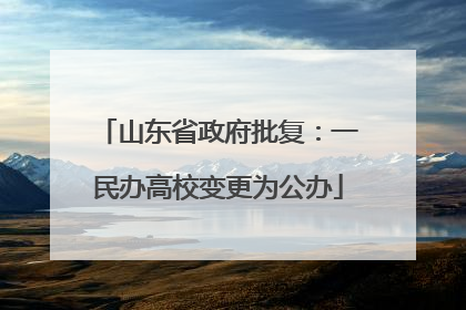 山东省政府批复：一民办高校变更为公办