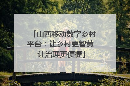 山西移动数字乡村平台：让乡村更智慧 让治理更便捷