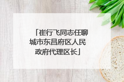 崔行飞同志任聊城市东昌府区人民政府代理区长