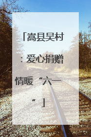 嵩县吴村：爱心捐赠情暖“六一”