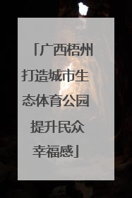广西梧州打造城市生态体育公园 提升民众幸福感