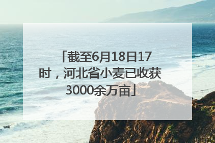 截至6月18日17时，河北省小麦已收获3000余万亩