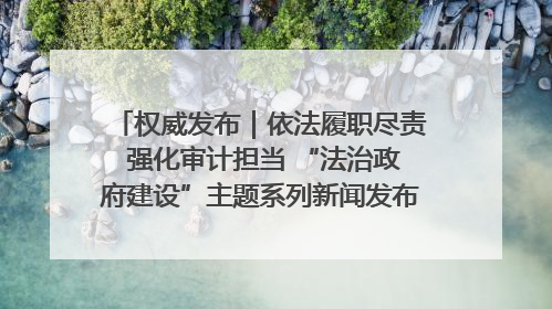 权威发布｜依法履职尽责 强化审计担当 “法治政府建设”主题系列新闻发布会市审计局专场召开