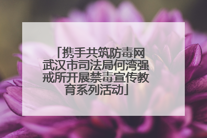 携手共筑防毒网 武汉市司法局何湾强戒所开展禁毒宣传教育系列活动