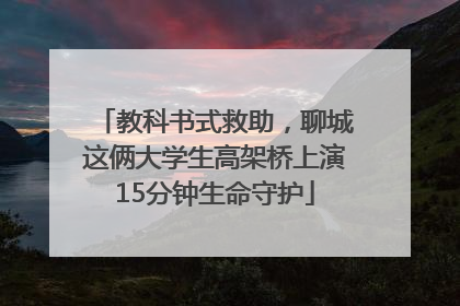 教科书式救助，聊城这俩大学生高架桥上演15分钟生命守护