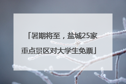 暑期将至，盐城25家重点景区对大学生免票
