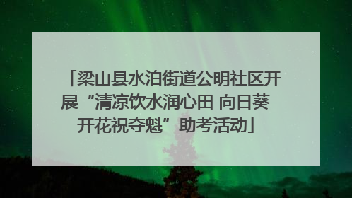 梁山县水泊街道公明社区开展“清凉饮水润心田 向日葵开花祝夺魁”助考活动