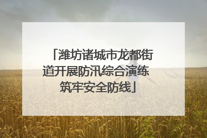潍坊诸城市龙都街道开展防汛综合演练 筑牢安全防线