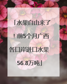水果自由来了！前5个月广西各口岸进口水果56.8万吨
