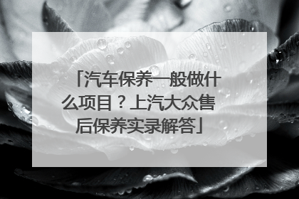汽车保养一般做什么项目？上汽大众售后保养实录解答