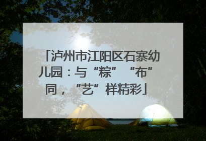 泸州市江阳区石寨幼儿园：与“粽”“布”同，“艺”样精彩