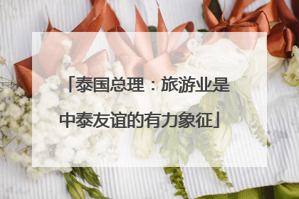 泰国总理：旅游业是中泰友谊的有力象征
