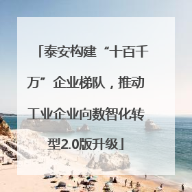 泰安构建“十百千万”企业梯队，推动工业企业向数智化转型2.0版升级