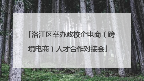 洛江区举办政校企电商（跨境电商）人才合作对接会