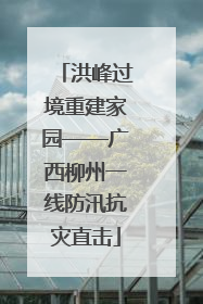 洪峰过境重建家园——广西柳州一线防汛抗灾直击