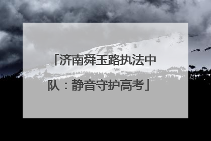 济南舜玉路执法中队：静音守护高考