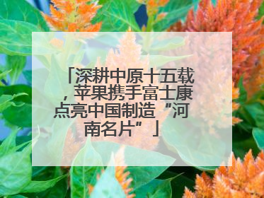 深耕中原十五载，苹果携手富士康点亮中国制造“河南名片”