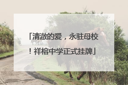 清澈的爱，永驻母校！祥榕中学正式挂牌