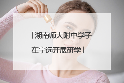 湖南师大附中学子在宁远开展研学