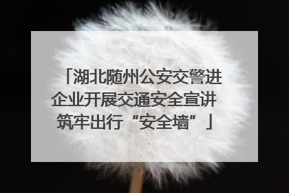 湖北随州公安交警进企业开展交通安全宣讲筑牢出行“安全墙”