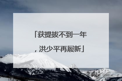 获提拔不到一年，洪少平再履新