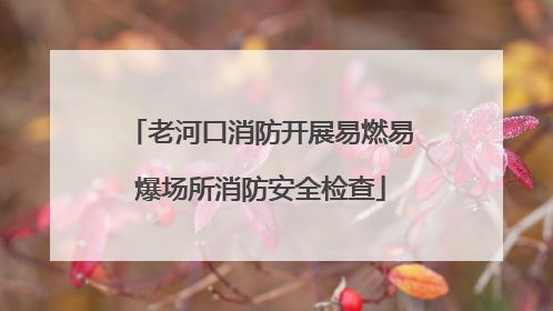 老河口消防开展易燃易爆场所消防安全检查